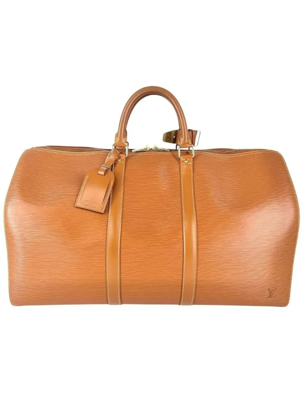 Louis Vuitton Boston Bag Keepall 50 Epi Leather Brown Gold